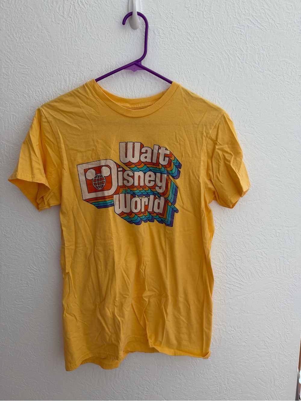 Disney Yellow Short Sleeve Walt Disney World Retro Graphic Tee